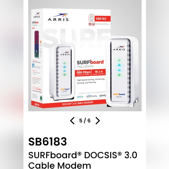 ARRIS SB6183 Cable Modem Brand New - Picture 3 of 3